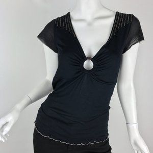 St-Martins Scandinavian Black Embellished Top